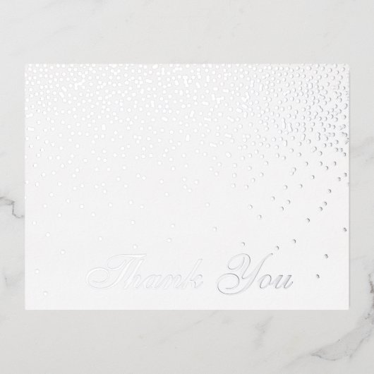 Vintag Glam Silver Confetti Wedding Folie Einladungspostkarte (Vorderseite)