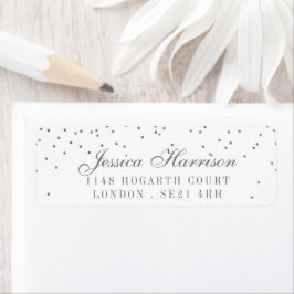 Vintag Glam Silver Confetti Wedding Labels