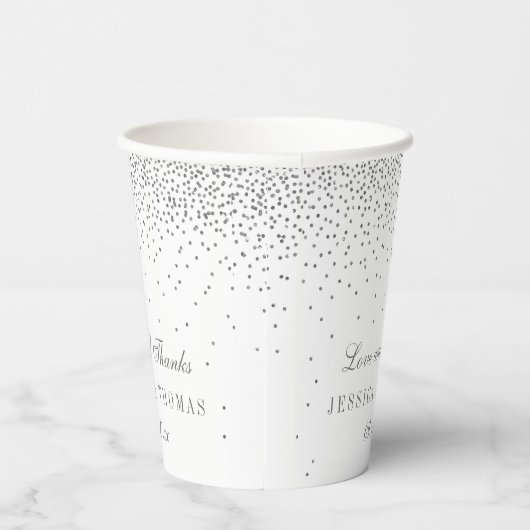 Vintag Glam Silver Confetti Wedding Pappbecher (Rechts)