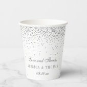 Vintag Glam Silver Confetti Wedding Pappbecher (Vorderseite)