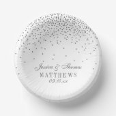 Vintag Glam Silver Confetti Wedding Pappteller (Vorderseite)