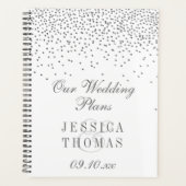Vintag Glam Silver Confetti Wedding Planer (Vorderseite)