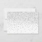 Vintag Glam Silver Confetti Wedding RSVP Cards Karte (Rückseite)