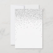 Vintag Glam Silver Confetti Wedding RSVP Karte (Rückseite)