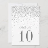 Vintag Glam Silver Confetti Wedding Tischnummer (Vorderseite)