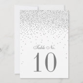 Vintag Glam Silver Confetti Wedding Tischnummer (Rückseite)