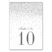 Vintag Glam Silver Confetti Wedding Tischnummer (Vorderseite)