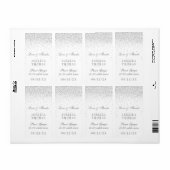 Vintag Glam Silver Confetti Wedding Weinflasche (Vorne)