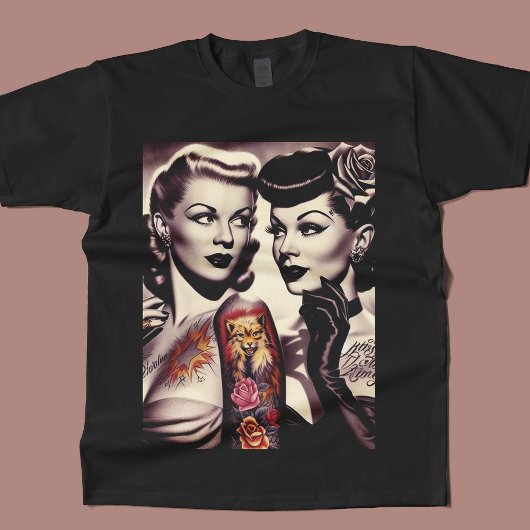 Vintag Glam Tattoo Pinups T-Shirt