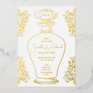 Vintag Glam Viktorianisch Moody Liebe Hochzeit Folieneinladung
