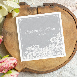 Vintag Glam White Lace Rustikale Hochzeit maßgesch Serviette