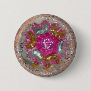 Vintag Glass Weihnachtsball Candy Pink Jewel Button