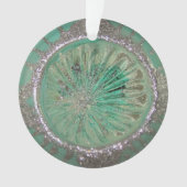 Vintag Glass Weihnachtsball Frostiges Aquamarines  Ornament (Vorderseite)