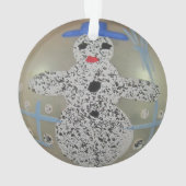 Vintag Glass Weihnachtsball Schneemann Hand bemalt Ornament (Rückseite)
