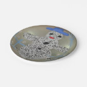 Vintag Glass Weihnachtsball Schneemann Hand bemalt Pappteller (Schrägansicht)