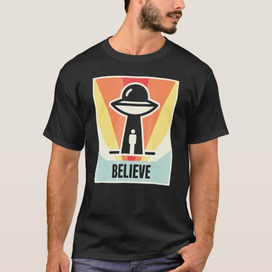 Vintag Glaube Alien Ufo T-Shirt (Vorderseite)