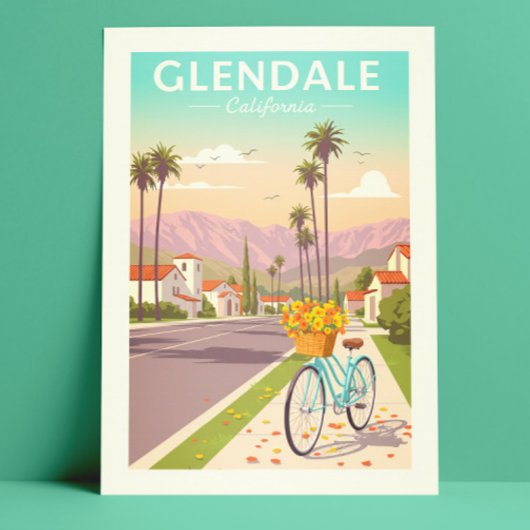 Vintag Glendale California Postkarte