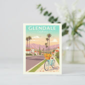 Vintag Glendale California Postkarte (Stehend Vorderseite)