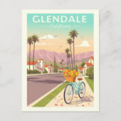 Vintag Glendale California Postkarte (Vorderseite)