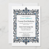 Vintag Glitzy Border Geburtstag Einladung (Vorderseite)