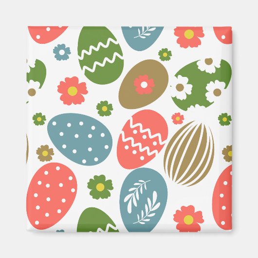 Vintag glückliche Osterblüten Magnet (Vorne)