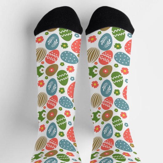 Vintag glückliche Osterblüten Socken (Oben)