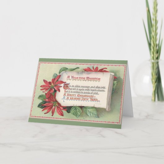 Vintag Glückliche Weihnachtskarte Yuletide Grußkar Feiertagskarte (Vorderseite)