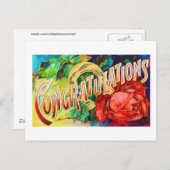 Vintag Glückwunsch Postkarte (Vorne/Hinten)