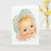 Vintag - Glückwunsch zu Baby Girl, Karte (Gelbe Blume)