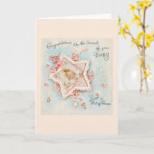 Vintag - Glückwünsche bei der Ankunft Ihres Kindes Karte (Gelbe Blume)