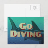 Vintag Go Diving Scuba Postkarte (Vorne/Hinten)