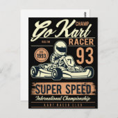 Vintag Go Kart Racing Geburtstag Einladungskarte (Vorne/Hinten)