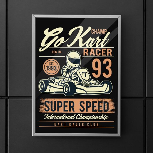 Vintag Go Kart Racing Poster