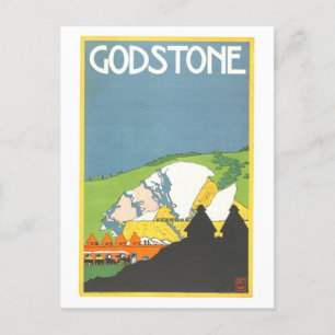 Vintag Godstone, England, Reiseplakat Postkarte