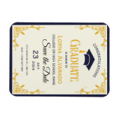 Vintag Gold Abschluss Foto Magnet (Horizontal)