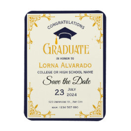 Vintag Gold Abschluss Foto Magnet