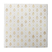 Vintag Gold Art Deco White Fliese (Vorderseite)