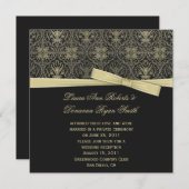 Vintag Gold Black Damask Post Wedding Einladung (Vorne/Hinten)