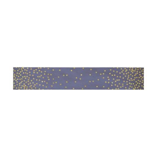Vintag Gold Confetti Navy Hochzeit Einladungsbanderole (Flach)