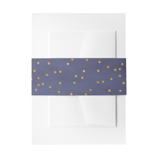 Vintag Gold Confetti Navy Hochzeit Einladungsbanderole (Vorderseite Beispiel)