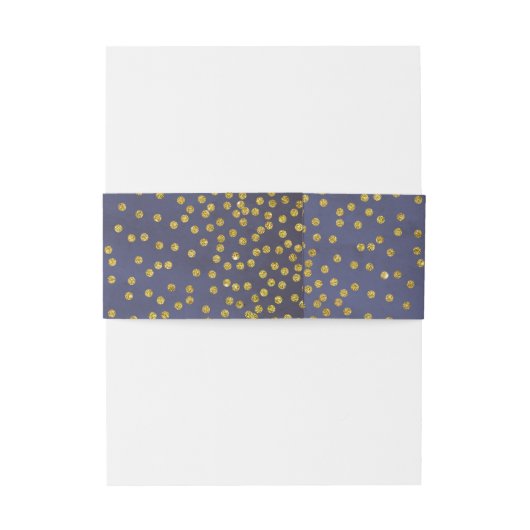 Vintag Gold Confetti Navy Hochzeit Einladungsbanderole (Rückseitenbeispiel)