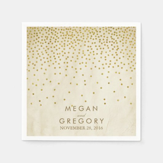 Vintag Gold Confetti Serviette (Vorderseite)