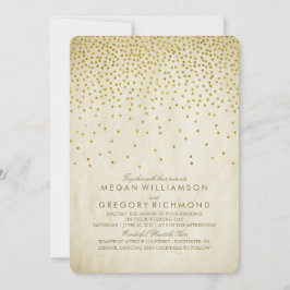 Vintag Gold Confetti Wedding Einladung