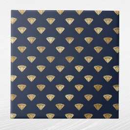 Vintag Gold Diamond Art Deco Navy Blue Fliese