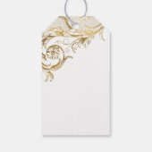 Vintag Gold Floral Damask Hochzeit Danke Geschenkanhänger (Rückseite)