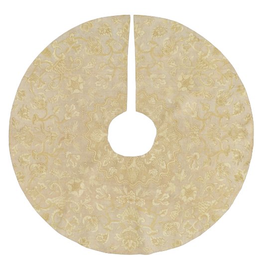 Vintag Gold Floral Medallion Weihnachtsbaumrock Polyester Weihnachtsbaumdecke (Vorderseite)