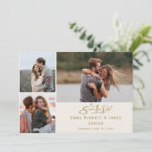 Vintag Gold Foto Save the Date Card (Stehend Vorderseite)