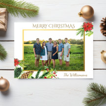 Vintag Gold Frohe Weihnachts-Botanicals-Foto