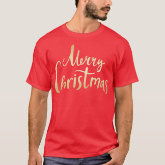 Vintag Gold Frohe Weihnachtsschrift T-Shirt