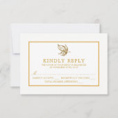 Vintag Gold Glitzer Butterfly Wedding RSVP (Vorderseite)